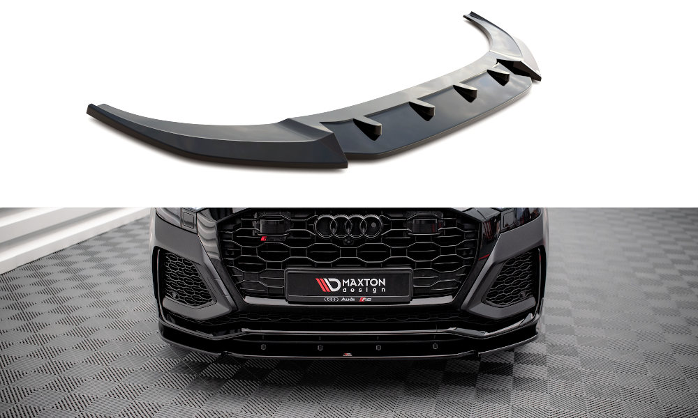 Maxton Design Street+ Spoilerlippe Front Ansatz V.1 passend für Audi RSQ8 Mk1 schwarz Hochglanz