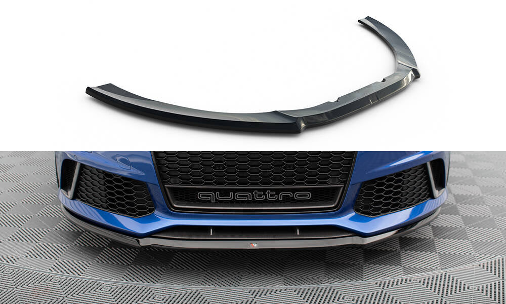 Maxton Design Street+ Spoilerlippe Front Ansatz V.2 passend für Audi RS6 C7 / C7 Facelift schwarz Hochglanz