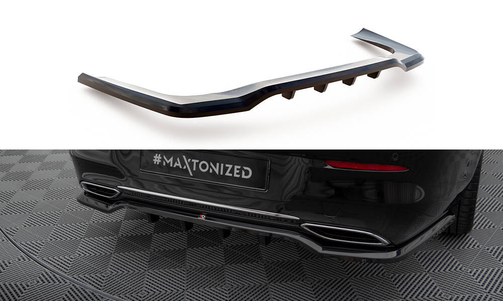 Maxton Design Street+ Mittlerer Diffusor RACE passend für Mercedes-Benz CLA Coupe C118 schwarz Hochglanz