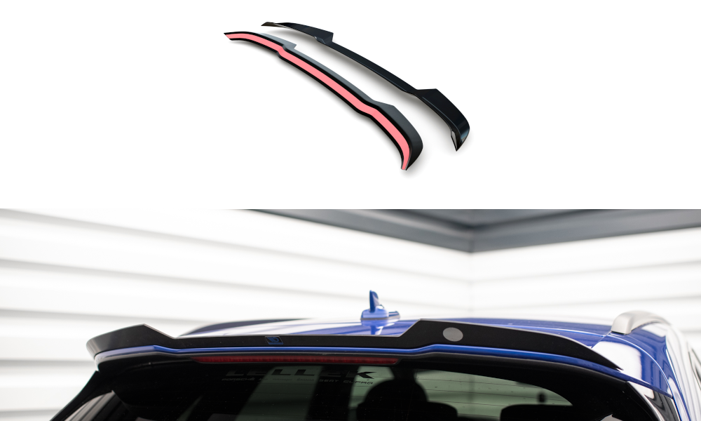 Maxton Design Spoiler CAP passend für Audi Q5 S-Line SUV Mk2 Facelift schwarz Hochglanz