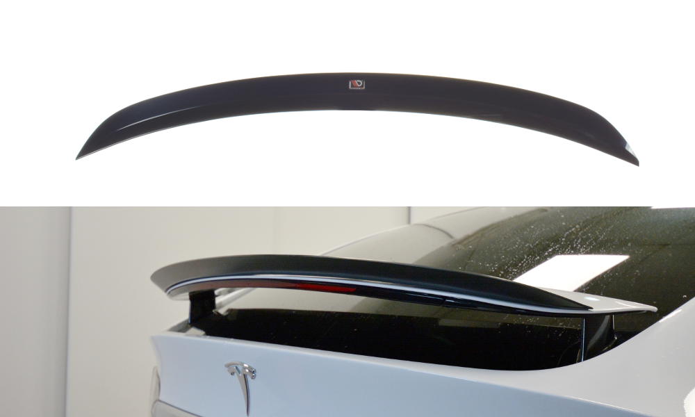 Maxton Design Spoiler CAP V.2 passend für TESLA MODEL X schwarz Hochglanz