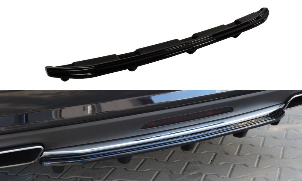 Maxton Design Street+ Mittlerer Diffusor RACE passend für Mercedes-Benz CLS AMG-Line C218 schwarz Hochglanz