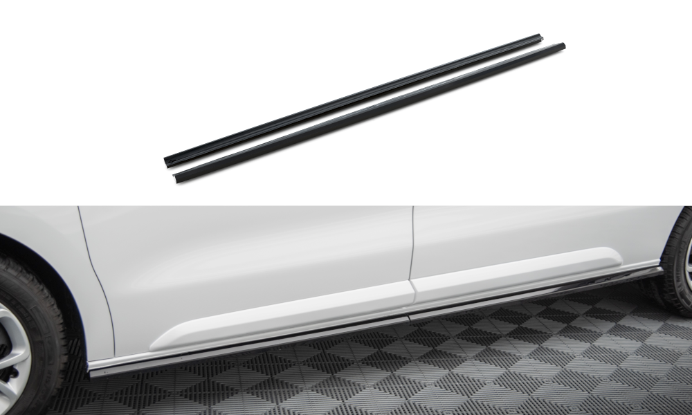 Maxton Design Street+ Seitenschweller Leisten passend für Peugeot Expert l2 /l3 Mk3 schwarz Hochglanz