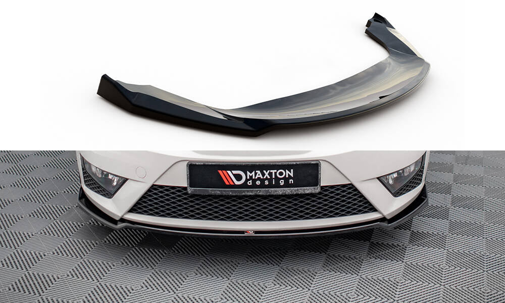 Maxton Design Street+ Spoilerlippe Front Ansatz V.1 passend für Seat Ibiza FR SC Mk4 Facelift schwarz Hochglanz
