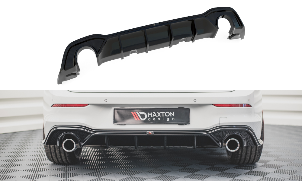 Maxton Design Diffusor Heck Ansatz V.2 passend für VW Golf GTI Mk8 schwarz Hochglanz