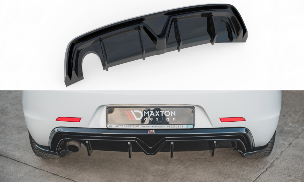 Maxton Design Diffusor Heck Ansatz passend für Alfa Romeo Giulietta (Einzelauspuff li.)