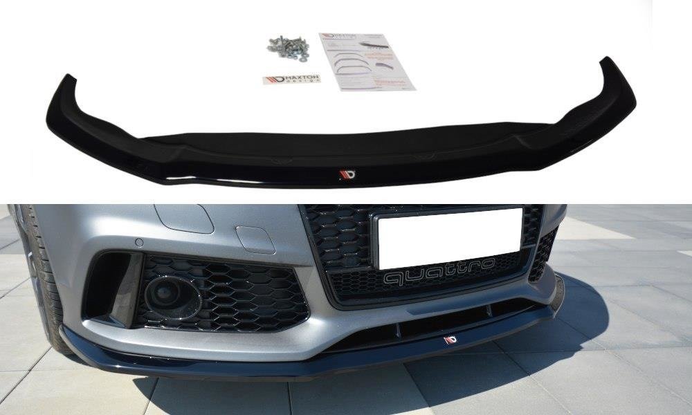 Maxton Design Street+ Spoilerlippe Front Ansatz V.2 passend für Audi RS7 C7 schwarz Hochglanz