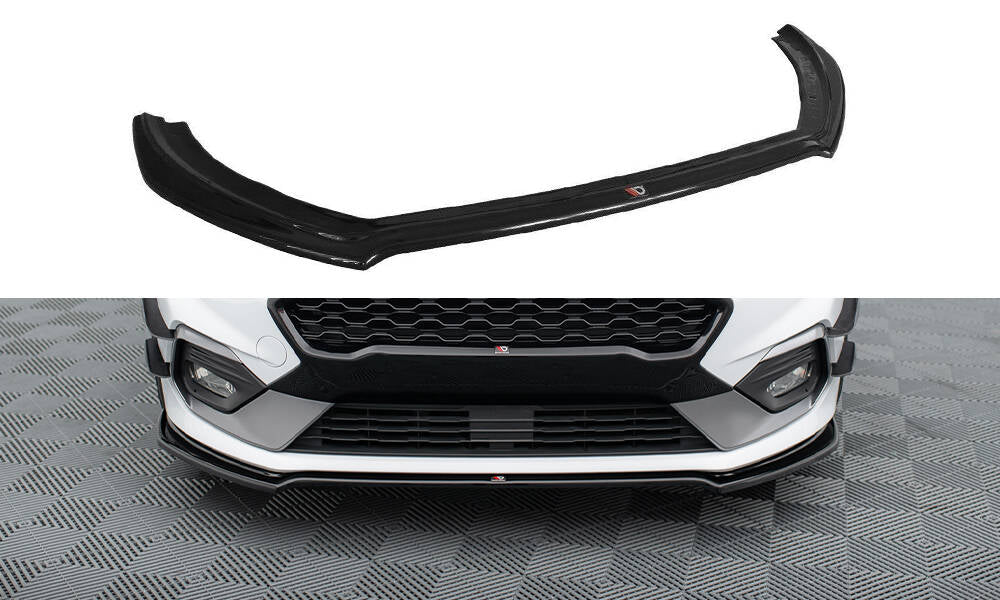 Maxton Design Street+ Spoilerlippe Front Ansatz V.1 passend für Ford Fiesta Mk8 ST / ST-Line schwarz Hochglanz