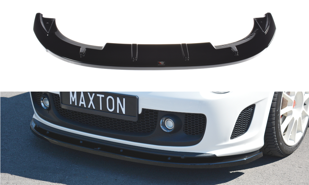 Maxton Design Street+ Spoilerlippe Front Ansatz V.2 passend für Abarth 500 Mk1 schwarz Hochglanz