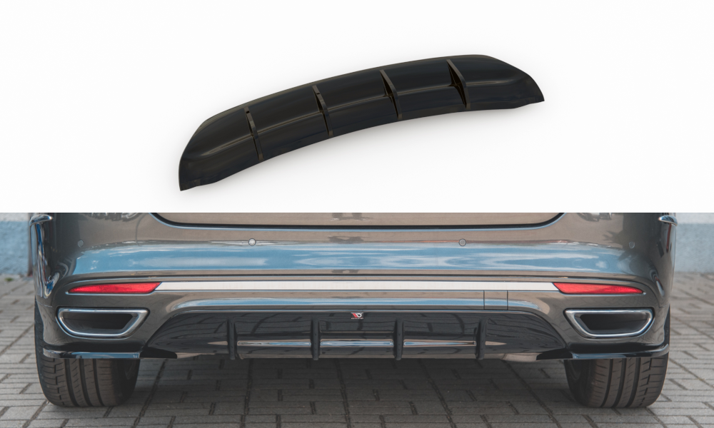 Maxton Design Diffusor Heck Ansatz für Ford Mondeo Vignale Mk5 Facelift Carbon Look