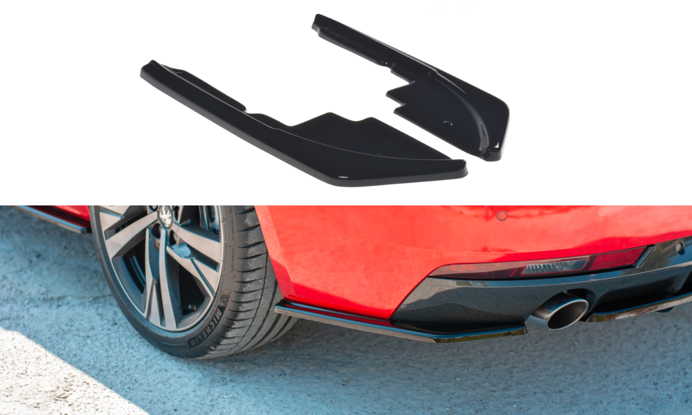 Maxton Design Heck Ansatz Flaps Diffusor passend für Peugeot 508 Benzin Mk2 schwarz Hochglanz