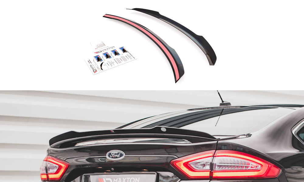 Maxton Design Spoiler CAP passend für Ford Mondeo Mk5 schwarz Hochglanz