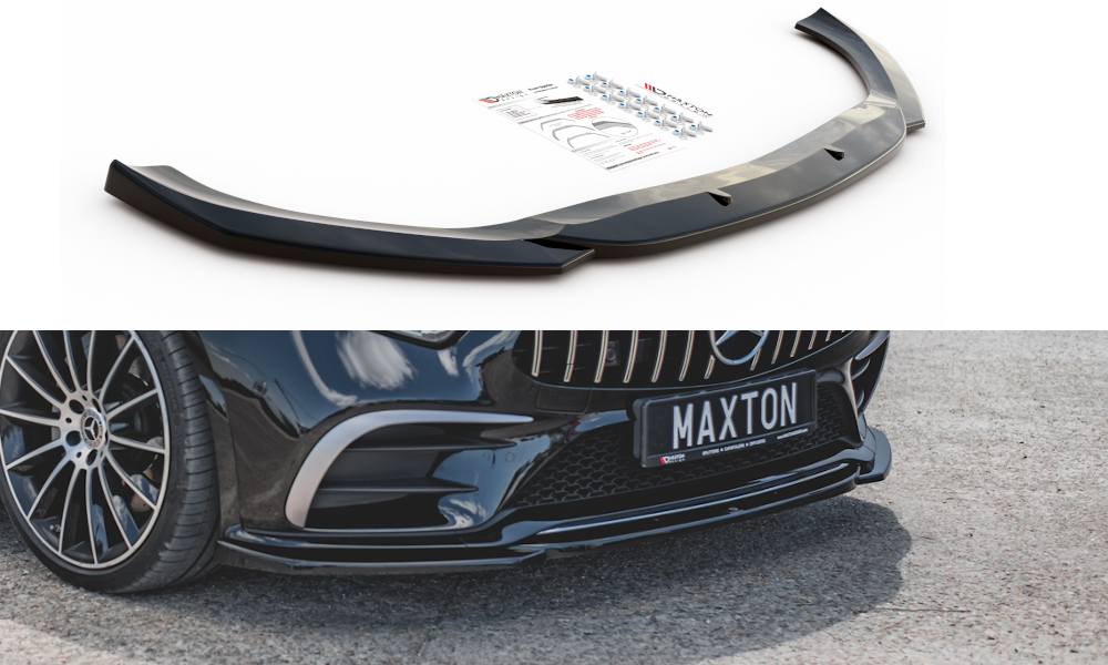 Maxton Design Street+ Spoilerlippe Front Ansatz V.1 passend für Mercedes-AMG CLS 53 C257 schwarz Hochglanz