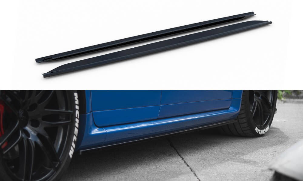 Maxton Design Street+ Seitenschweller Leisten passend für Audi RS4 B7 schwarz Hochglanz
