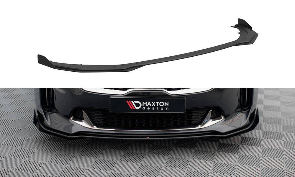 Maxton Design Street Pro Street+ Spoilerlippe Front Ansatz + Flaps passend für Kia Stinger GT / GT-Line / Standard Mk1 schwarz Hochglanz