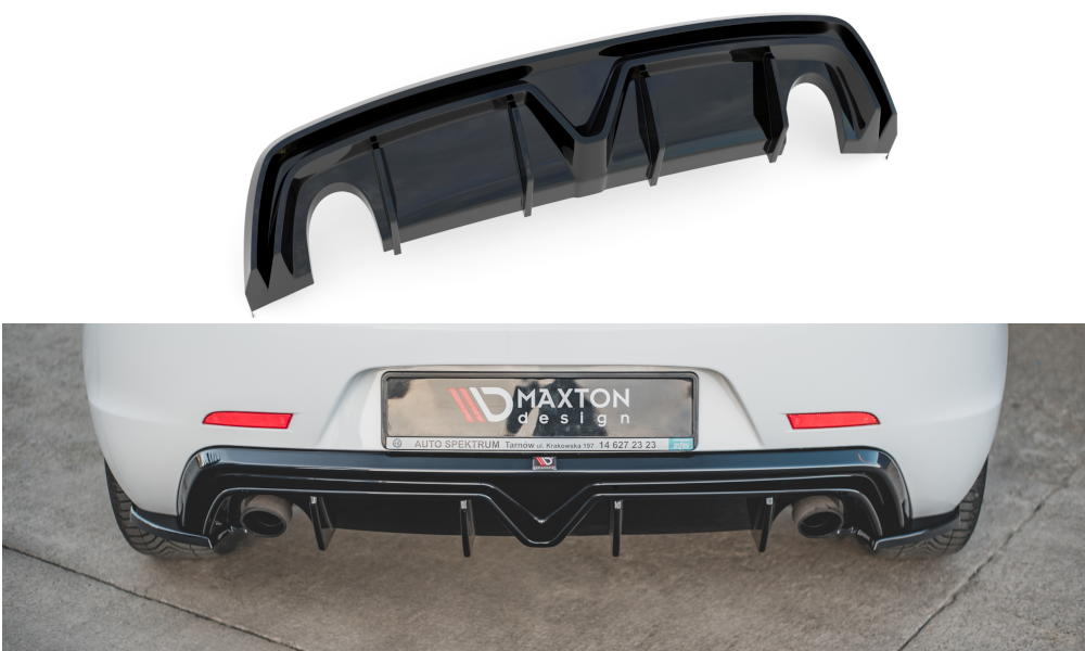 Maxton Design Diffusor Heck Ansatz passend für Alfa Romeo Giulietta (Einzelauspuff li. re.)