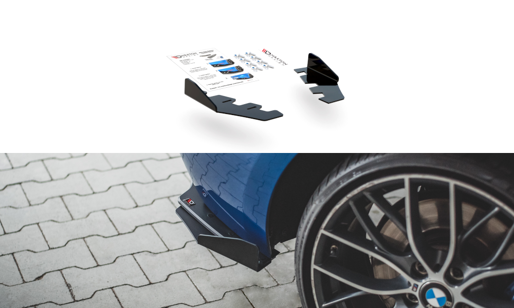 Maxton Design Hintere Seiten Flaps passend für BMW M135i F20 schwarz Hochglanz