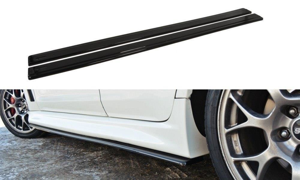 Maxton Design Street+ Seitenschweller Leisten passend für Mitsubishi Lancer Evo X schwarz Hochglanz