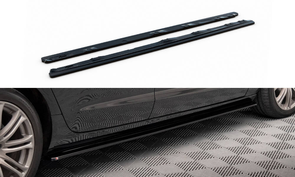 Maxton Design Street+ Seitenschweller Leisten passend für V.1 passend für Audi A6 C7 schwarz Hochglanz