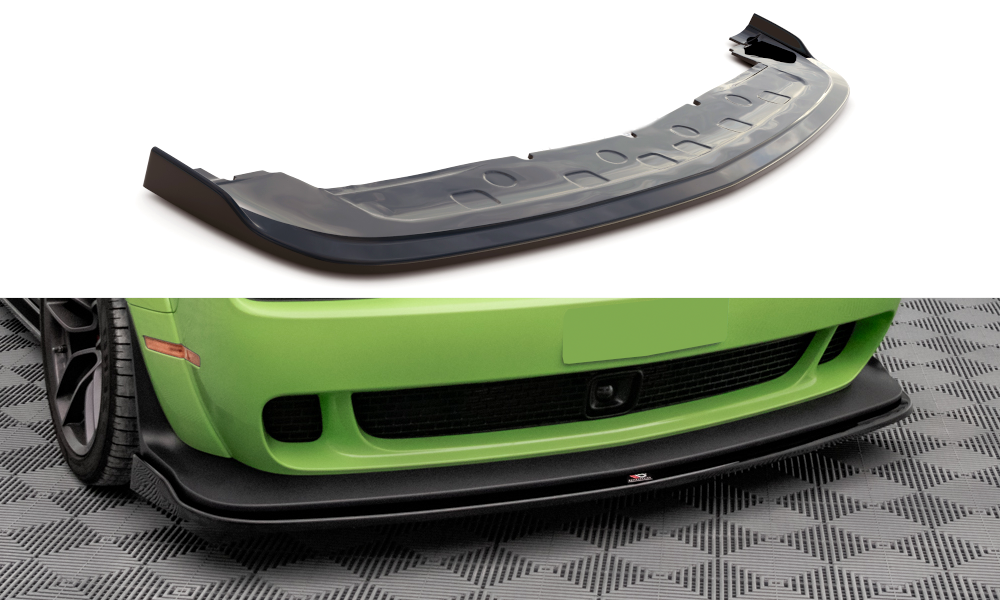 Maxton Design Street+ Spoilerlippe Front Ansatz passend für Dodge Challenger SRT Hellcat Widebody Mk3 schwarz Hochglanz