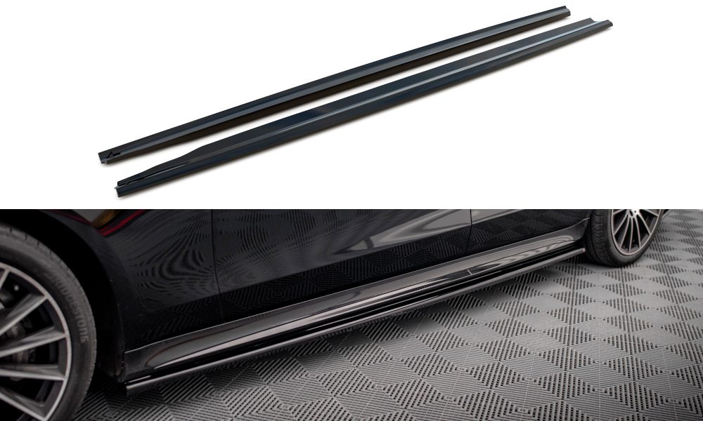 Maxton Design Street+ Seitenschweller Leisten passend für Mercedes-Benz S Long AMG-Line V223 schwarz Hochglanz