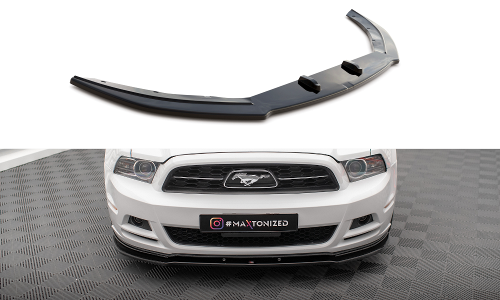 Maxton Design Street+ Spoilerlippe Front Ansatz passend für Ford Mustang Mk5 Facelift schwarz Hochglanz