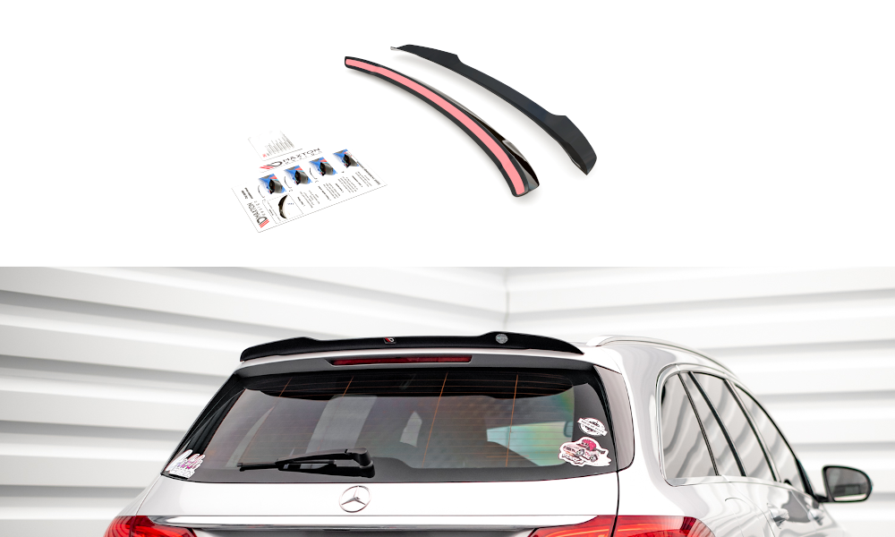 Maxton Design Spoiler CAP passend für Mercedes-Benz C Kombi S205 schwarz Hochglanz
