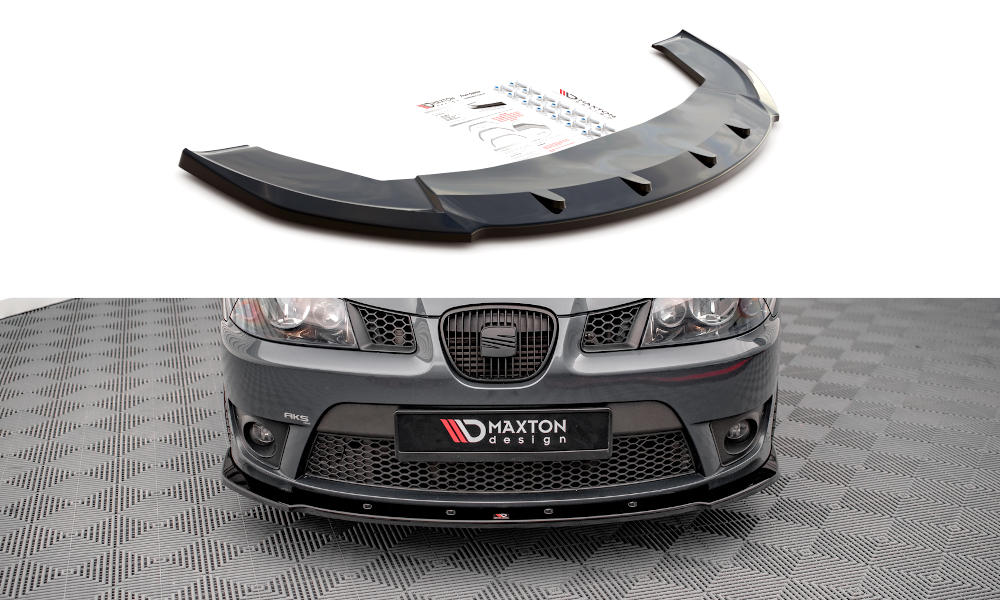 Maxton Design Street+ Spoilerlippe Front Ansatz V.1 passend für Seat Ibiza Cupra Mk3 schwarz Hochglanz