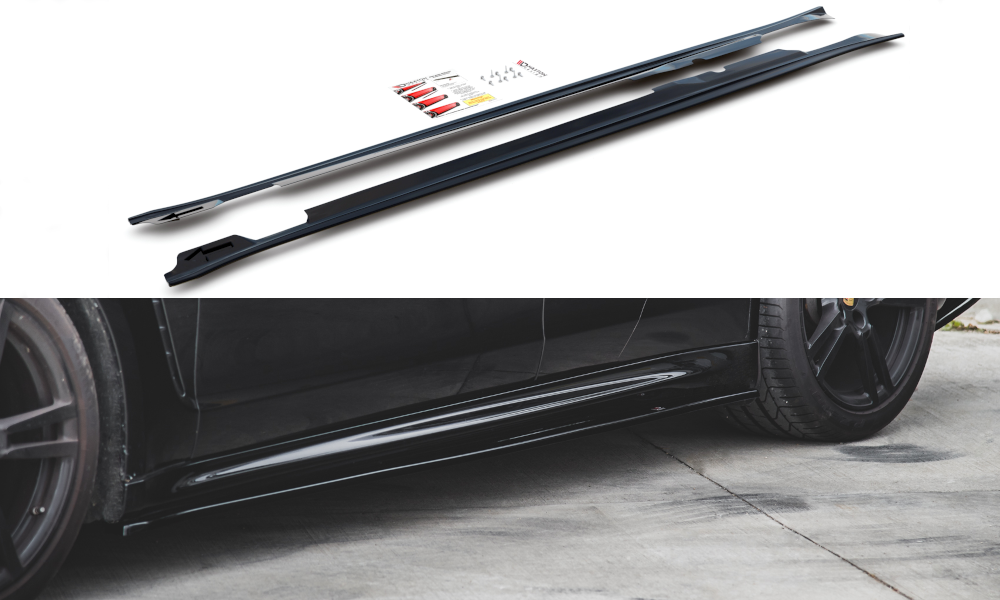 Maxton Design Street+ Seitenschweller Leisten V.2 passend für Porsche Panamera Turbo 970 Facelift schwarz Hochglanz