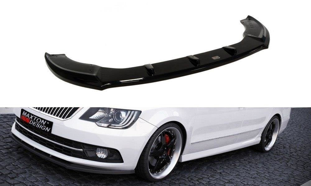 Maxton Design Street+ Spoilerlippe Front Ansatz passend für Skoda Superb Mk2 FL schwarz Hochglanz