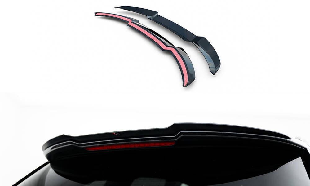 Maxton Design Spoiler CAP passend für Audi Q7 S-Line / SQ7 Mk2 Facelift 2 schwarz Hochglanz