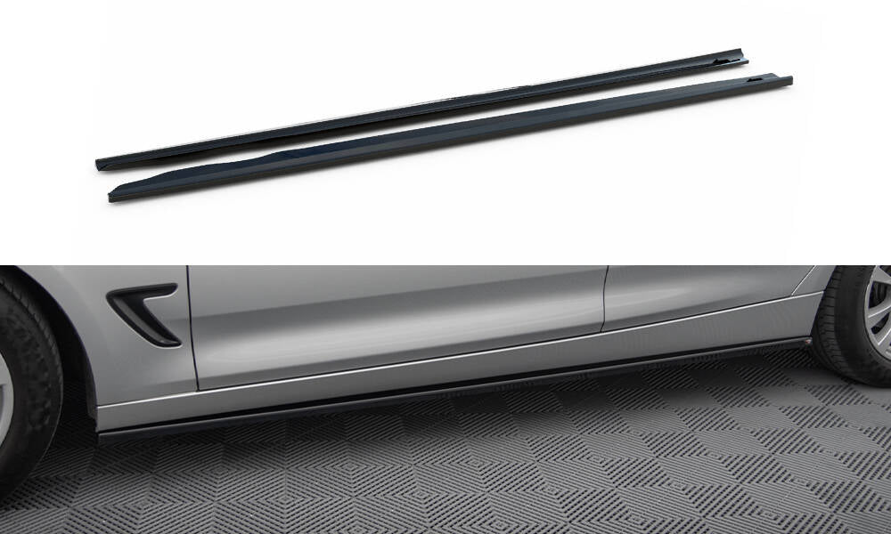 Maxton Design Street+ Seitenschweller Leisten passend für BMW 3er GT F34 schwarz Hochglanz