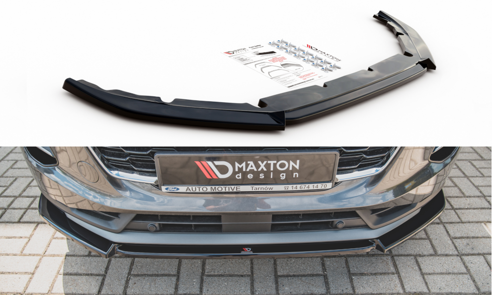 Maxton Design Street+ Spoilerlippe Front Ansatz passend für Ford Puma Mk1 schwarz Hochglanz