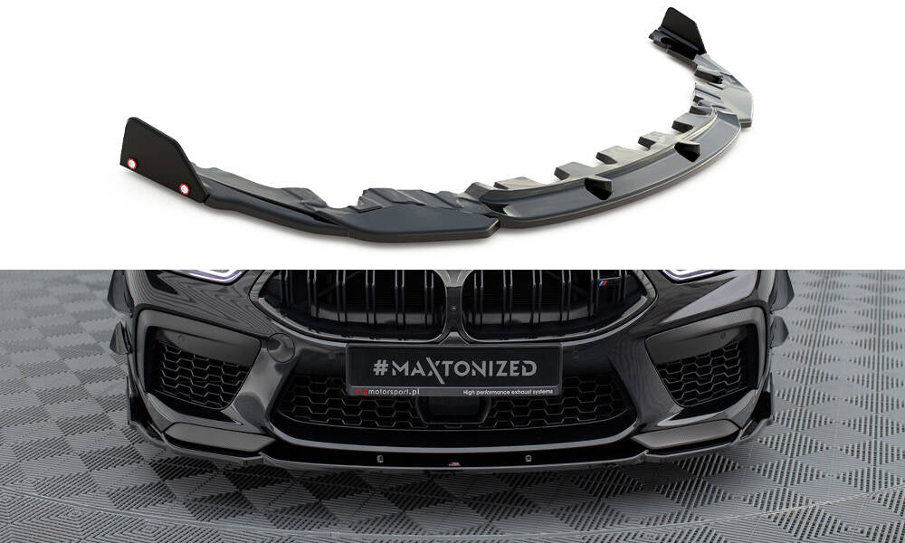 Maxton Design Street+ Spoilerlippe Front Ansatz V.1 + Flaps passend für BMW M8 Gran Coupe F93 / Coupe F92