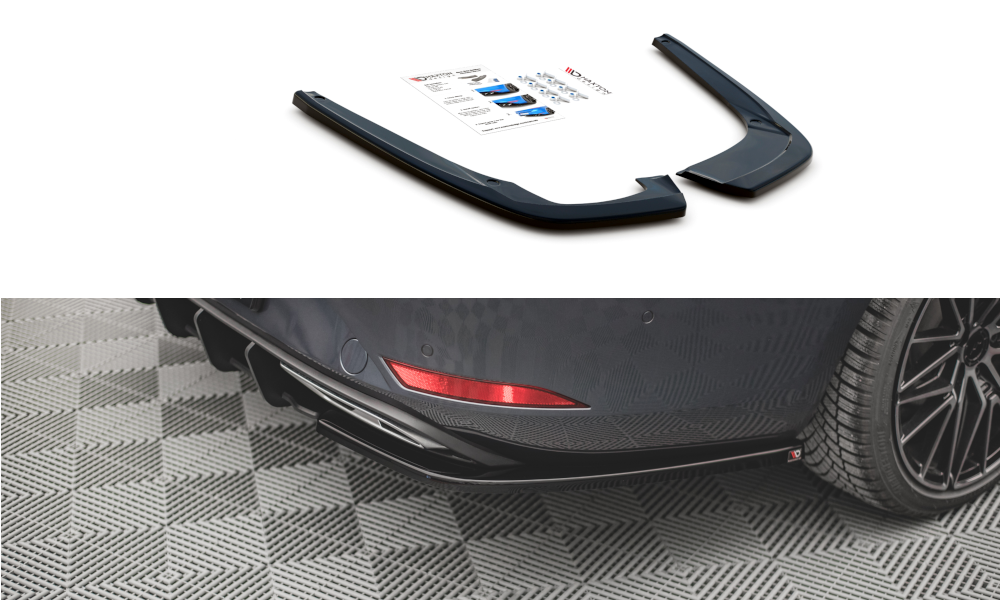 Maxton Design Heck Ansatz Flaps Diffusor passend für Seat Leon FR ST Mk4 schwarz Hochglanz