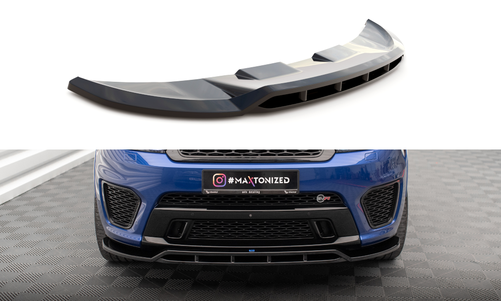 Maxton Design Street+ Spoilerlippe Front Ansatz V.2 passend für Land Rover Range Rover Sport SVR Mk2 schwarz Hochglanz