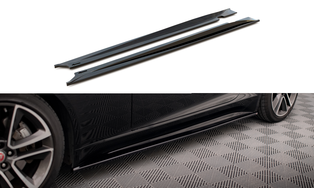 Maxton Design Street+ Seitenschweller Leisten passend für Jaguar F-Type X152 /X152 Facelift schwarz Hochglanz