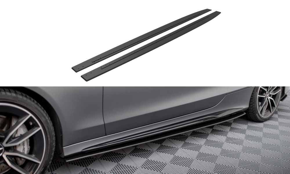 Maxton Design Street Pro Street+ Seitenschweller Leisten passend für Mercedes-AMG C43 Coupe / Cabrio C205 Facelift / A205 Facelift