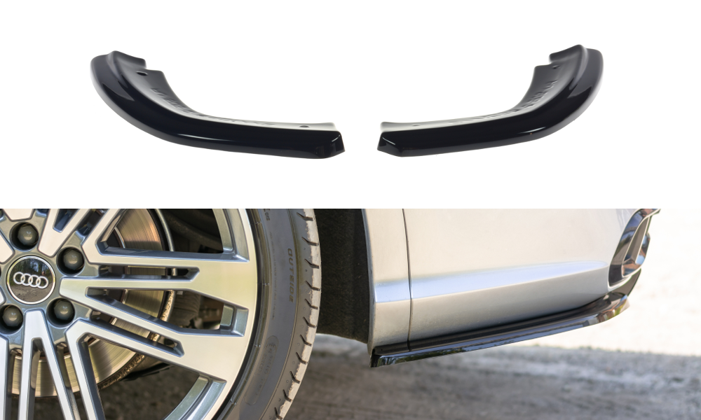 Maxton Design Heck Ansatz Flaps Diffusor passend für Audi SQ5/Q5 S-line Mk2 schwarz Hochglanz