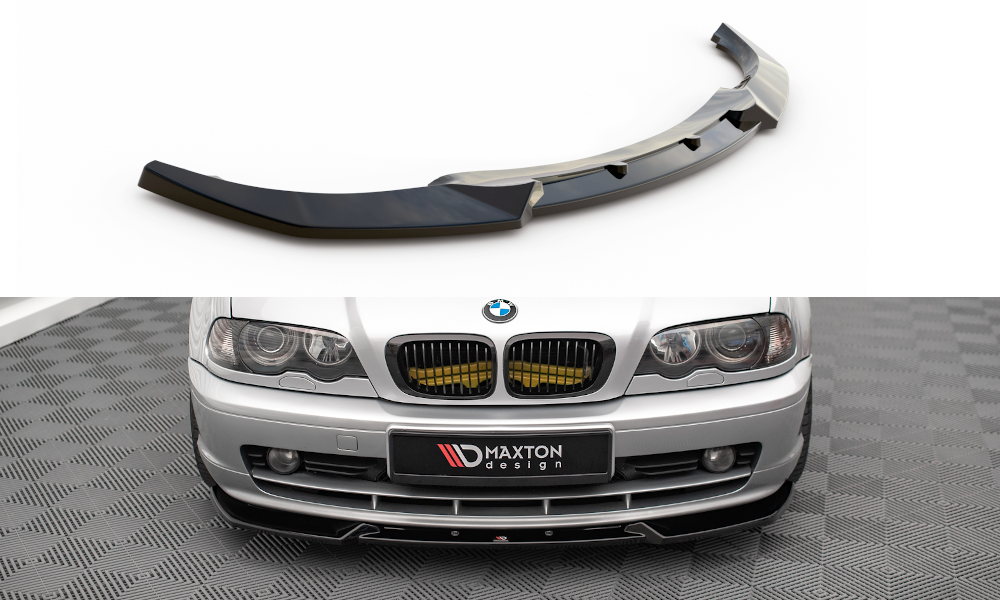 Maxton Design Street+ Spoilerlippe Front Ansatz V.3 passend für BMW 3er Coupe E46 schwarz Hochglanz