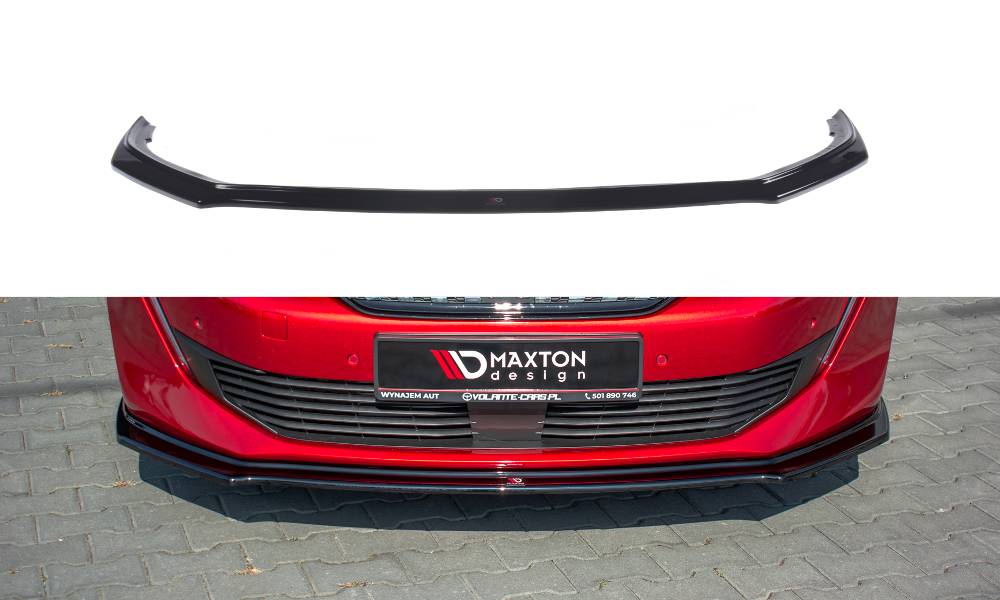 Maxton Design Street+ Spoilerlippe Front Ansatz V.2 passend für Peugeot 508 Mk2 schwarz Hochglanz