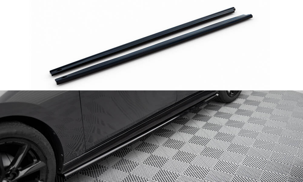 Maxton Design Street+ Seitenschweller Leisten passend für Mazda 3 Mk4 schwarz Hochglanz