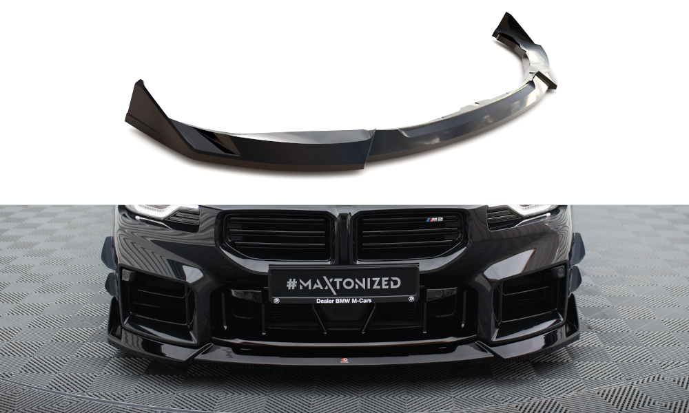 Maxton Design Street+ Spoilerlippe Front Ansatz V.5 passend für BMW M2 G87 schwarz Hochglanz