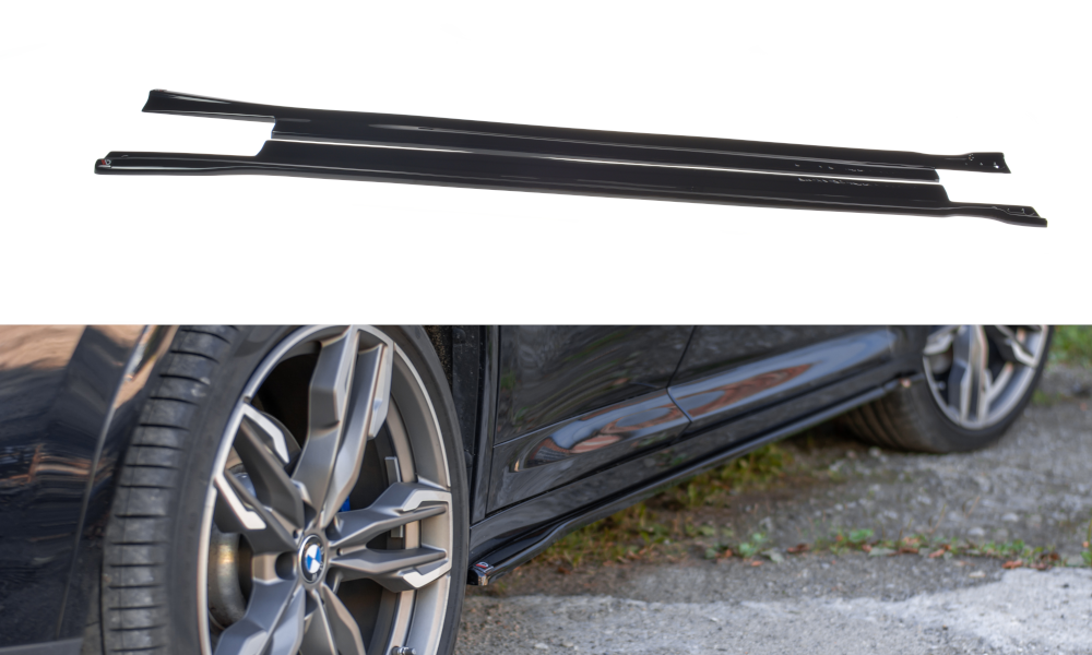 Maxton Design Street+ Seitenschweller Leisten passend für BMW X4 M-Paket G02 schwarz Hochglanz