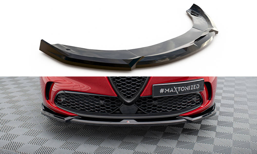 Maxton Design Street+ Spoilerlippe Front Ansatz V.1 passend für Alfa Romeo Tonale Mk1 schwarz Hochglanz