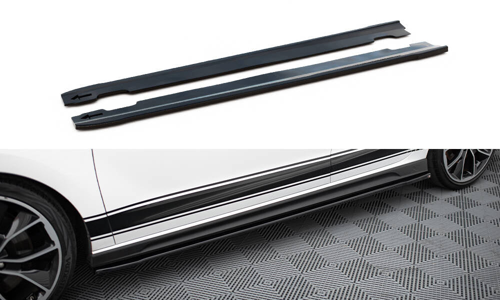 Maxton Design Street+ Seitenschweller Leisten passend für V.4 Hyundai I30 N / N-Line Hatchback / Fastback Mk3 / Mk3 Facelift schwarz Hochglanz