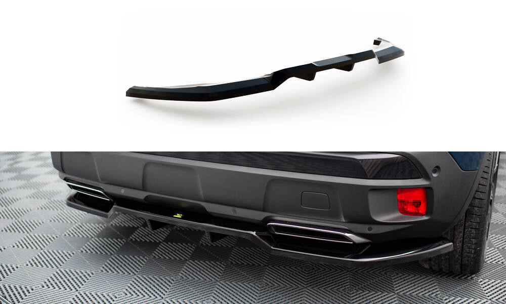 Maxton Design Street+ Mittlerer Diffusor RACE passend für Peugeot 3008 GT-Line Mk2 Facelift schwarz Hochglanz