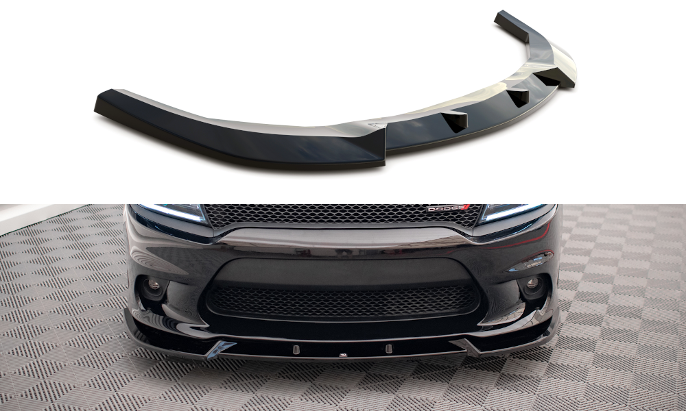 Maxton Design Street+ Spoilerlippe Front Ansatz V.2 passend für Dodge Charger SRT Mk7 Facelift schwarz Hochglanz