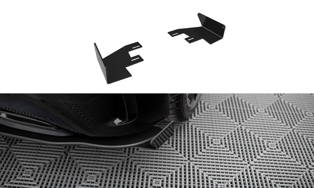 Maxton Design Hintere Seiten Flaps passend für Mercedes-Benz A AMG-Line W176 Facelift schwarz Hochglanz