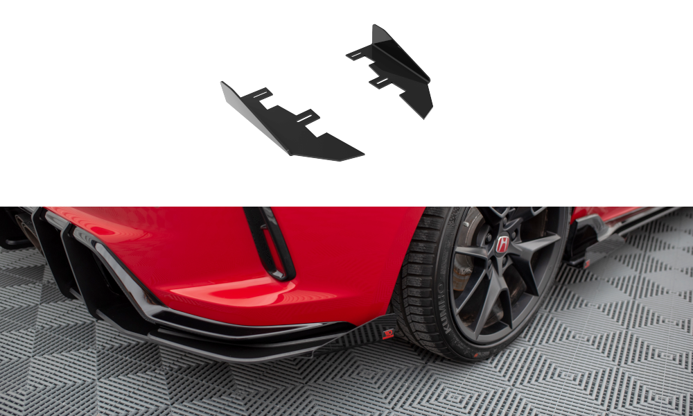 Maxton Design Hintere Seiten Flaps passend für Honda Civic Type-R Mk 11 schwarz Hochglanz